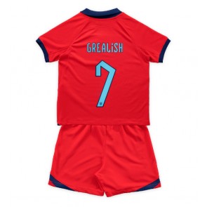Anglia Jack Grealish #7 Koszulka Wyjazdowych Dziecięca MŚ 2022 Krótki Rękaw (+ Krótkie spodenki)